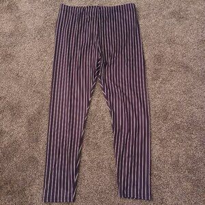 New Ladies Dark Brown Pinstripe Leggings/Pants Size XL